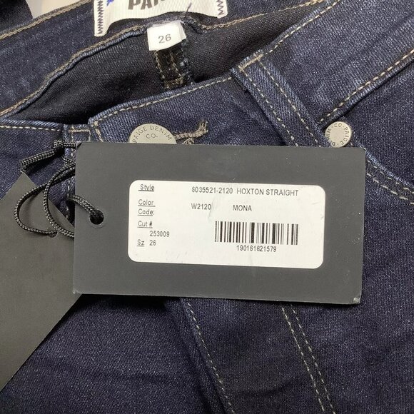 NEW PAIGE Women's Jeans Hoxton Straight Denim Size 26 Mona Blue - Picture 3 of 5